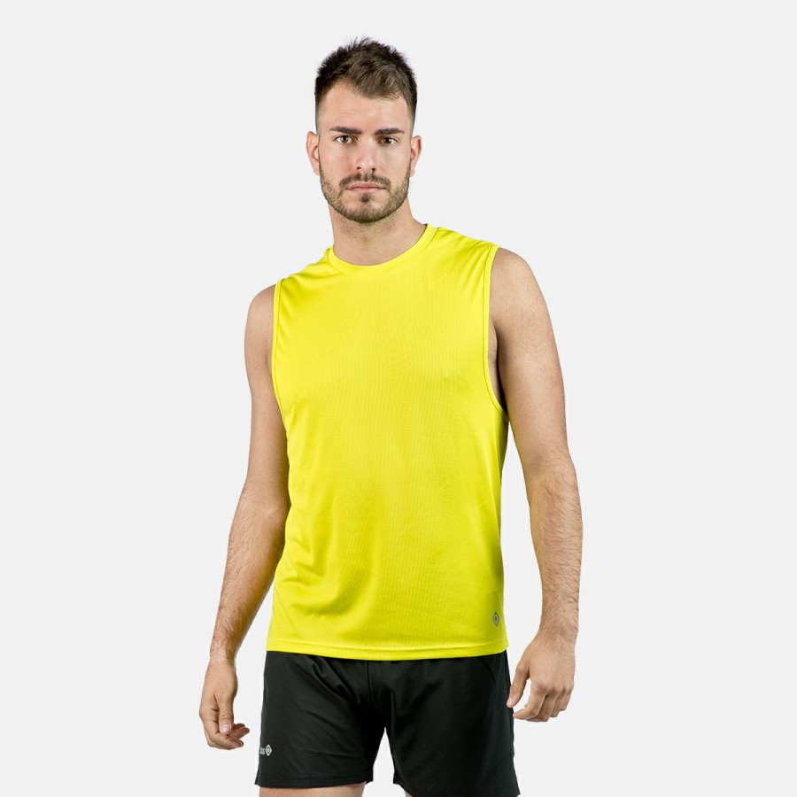 ACTIVIDAD Izas Activewear | Camiseta Sin Mangas Amarilla Verdosa Hombre Creus M Tt