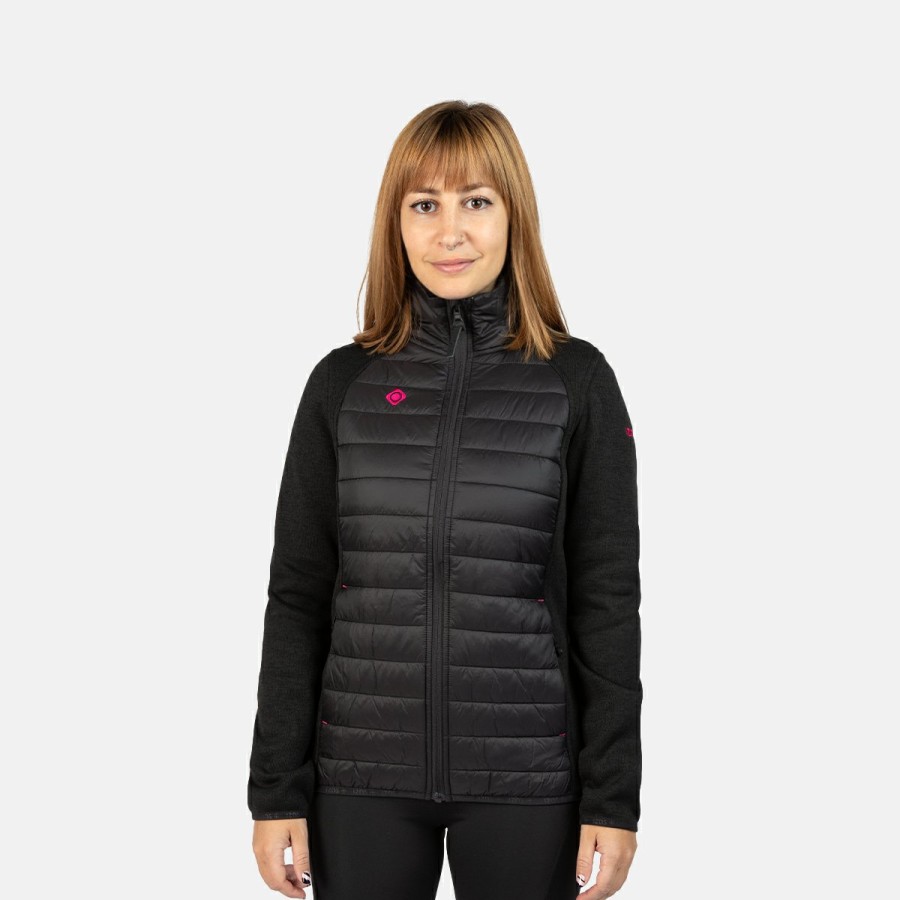 ACTIVIDAD Izas Trekking | Chaqueta Polar De Fibra Para Mujer Negra Y Fucsia Noya W S/C