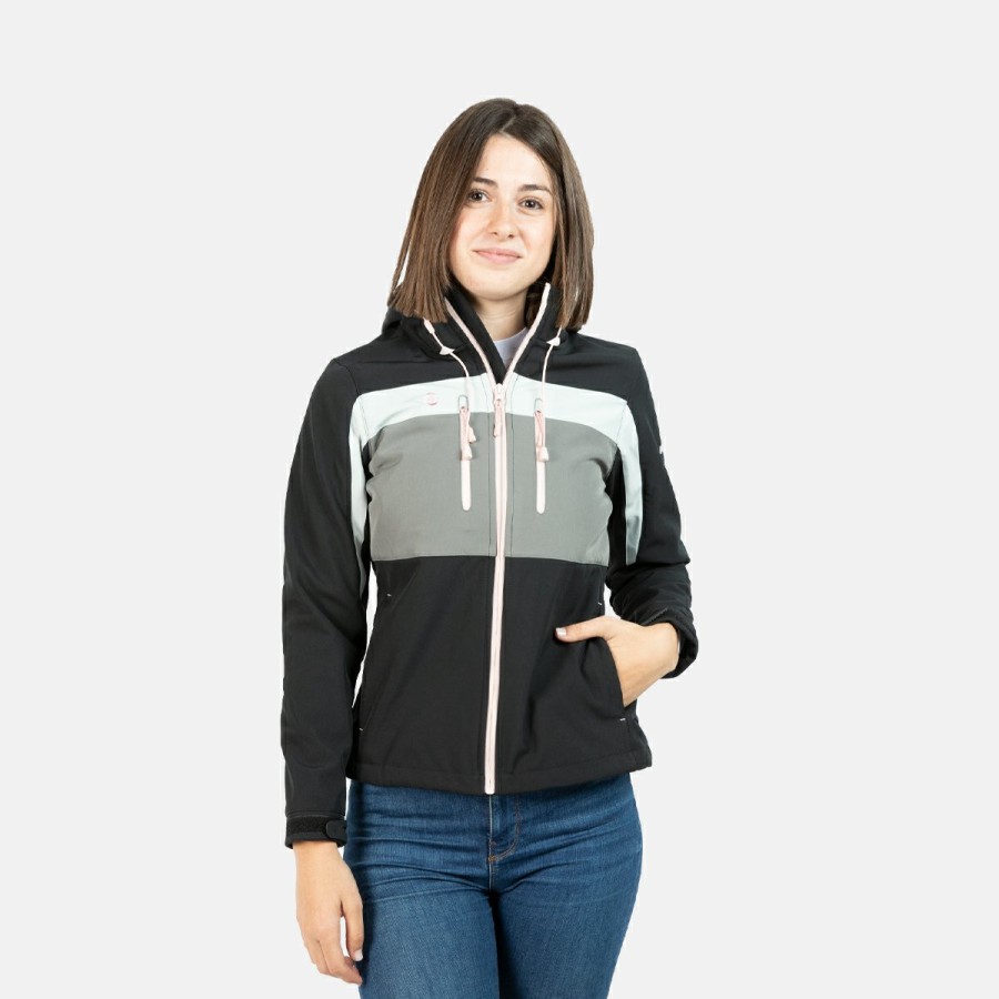 ACTIVIDAD Izas Trekking | Chaqueta Softshell Gris Y Rosa Mujer Inatye