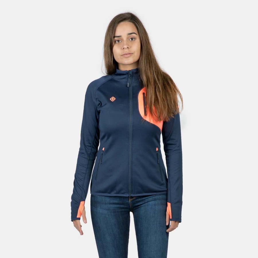 ACTIVIDAD Izas Trekking | Chaqueta Polar Stretch Azul Y Coral Mujer Kanjut W