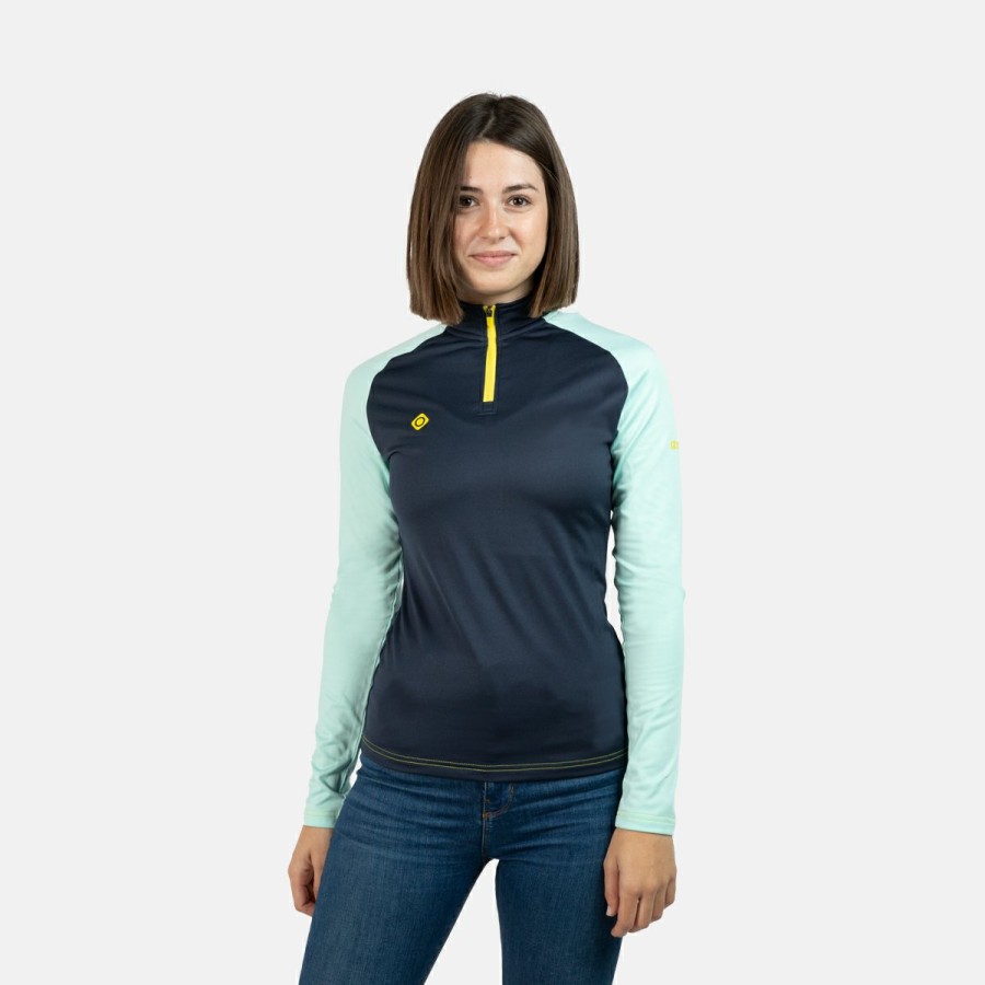 ACTIVIDAD Izas Trekking | Camiseta Manga Larga Azul Y Amarillo Mujer Taku W