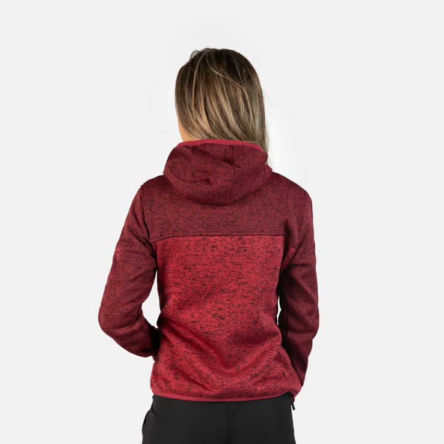 ACTIVIDAD Izas Trekking | Chaqueta Polar Con Capucha Roja Mujer Alder Ii W