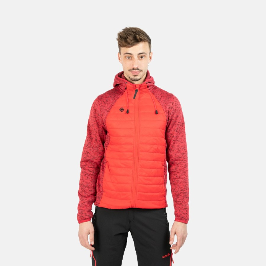 ACTIVIDAD Izas Trekking | Chaqueta Polar De Punto Rojo Y Negro Hombre Noya M