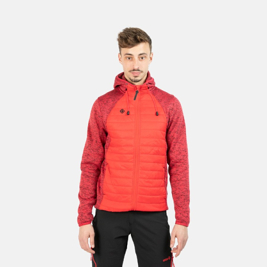 HOMBRE Izas Chaquetas para actividades al aire libre | Chaqueta Polar De Punto Rojo Y Negro Hombre Noya M