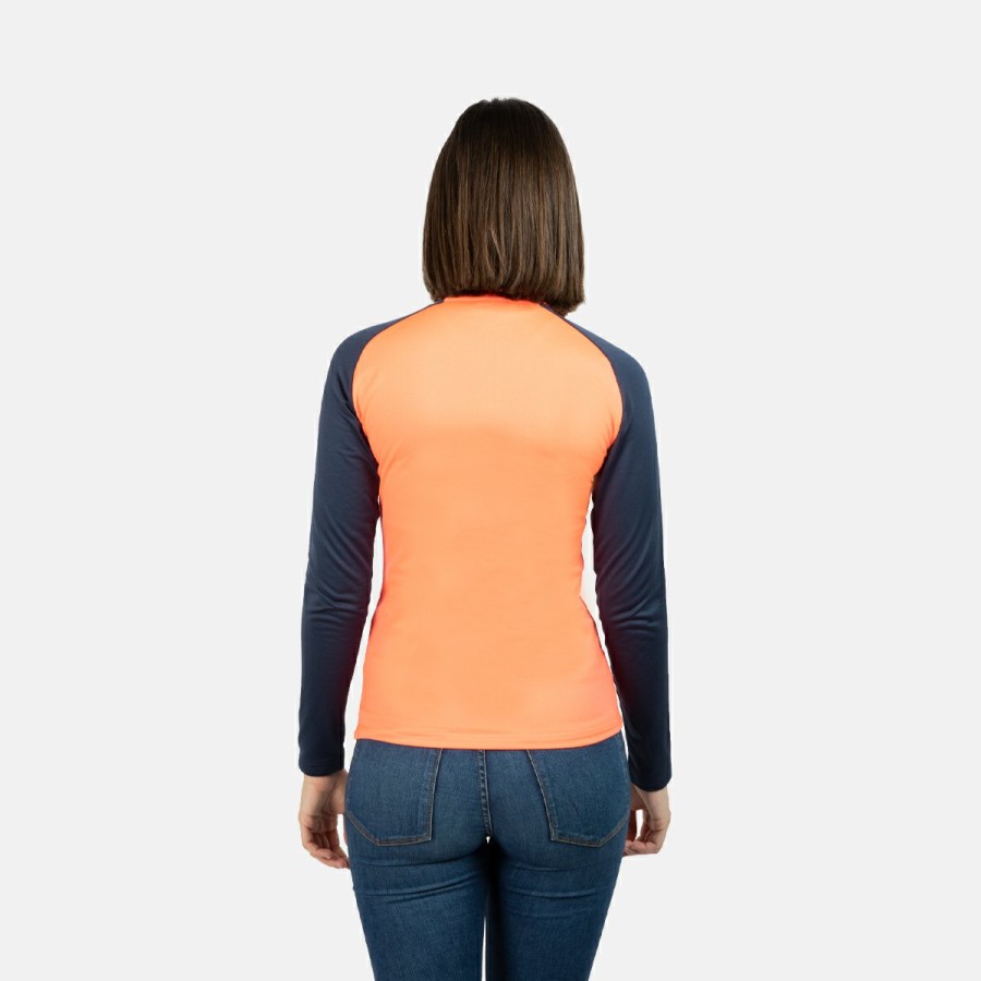 MUJER Izas Polares | Camiseta Manga Larga Naranja Y Azul Mujer Taku W