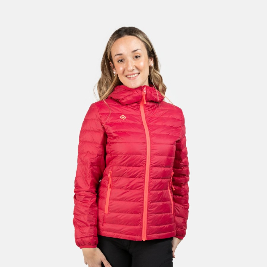 ACTIVIDAD Izas Trekking | Chaqueta De Pluma Roja Con Capucha Mujer Florenz W