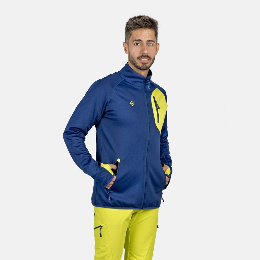 ACTIVIDAD Izas Trekking | Chaqueta Polar Stretch Azul Amarillo Hombre Kanjut M