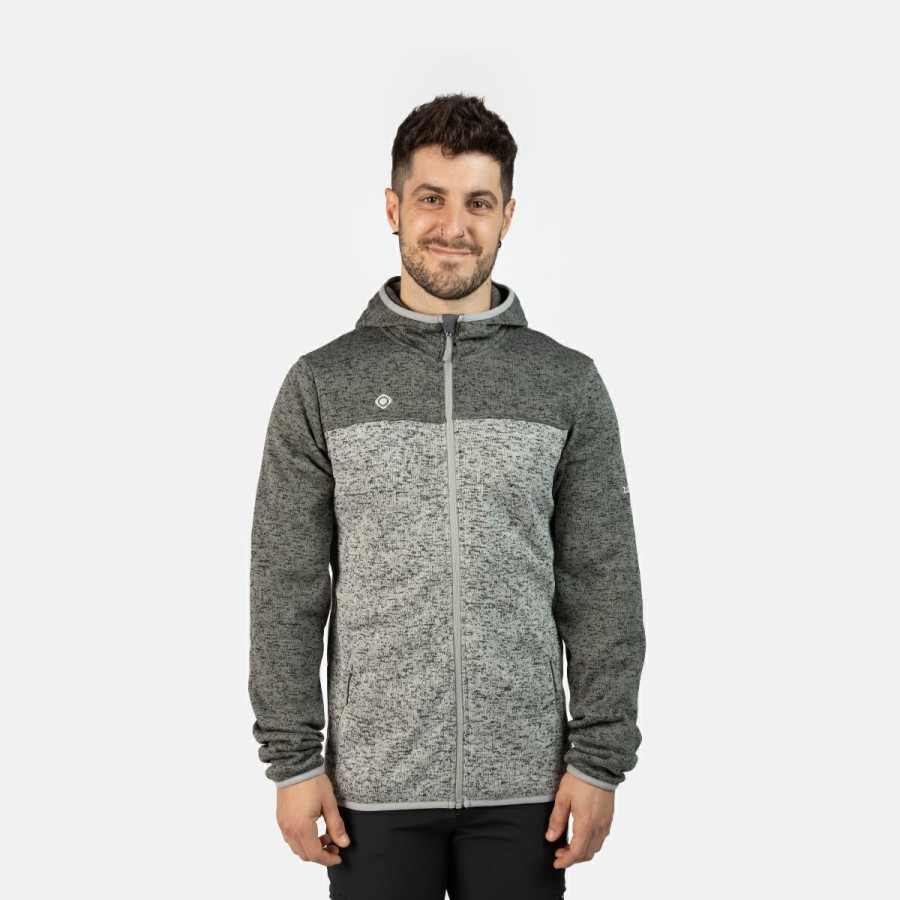 HOMBRE Izas Polares | Chaqueta Polar Con Capucha Gris Hombre Alder Ii M