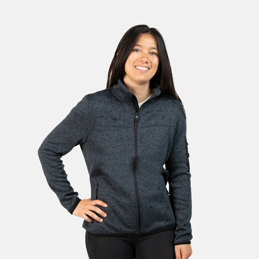 MUJER Izas Polares | Chaqueta Polar De Punto Gris Oscuro Mujer Samaun W