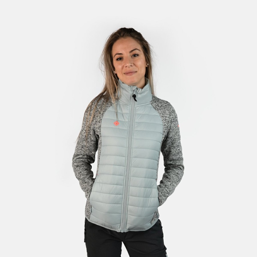 ACTIVIDAD Izas Trekking | Chaqueta Polar De Fibra Para Mujer Gris Y Rosa Noya W S/C