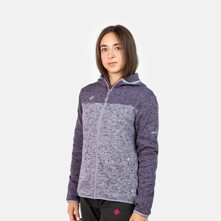 ACTIVIDAD Izas Trekking | Chaqueta Polar Con Capucha Violeta Mujer Alder Ii W