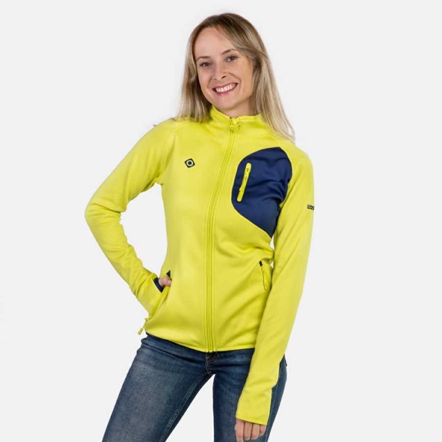 ACTIVIDAD Izas Trekking | Chaqueta Polar Stretch Azul Y Amarilla Mujer Kanjut W