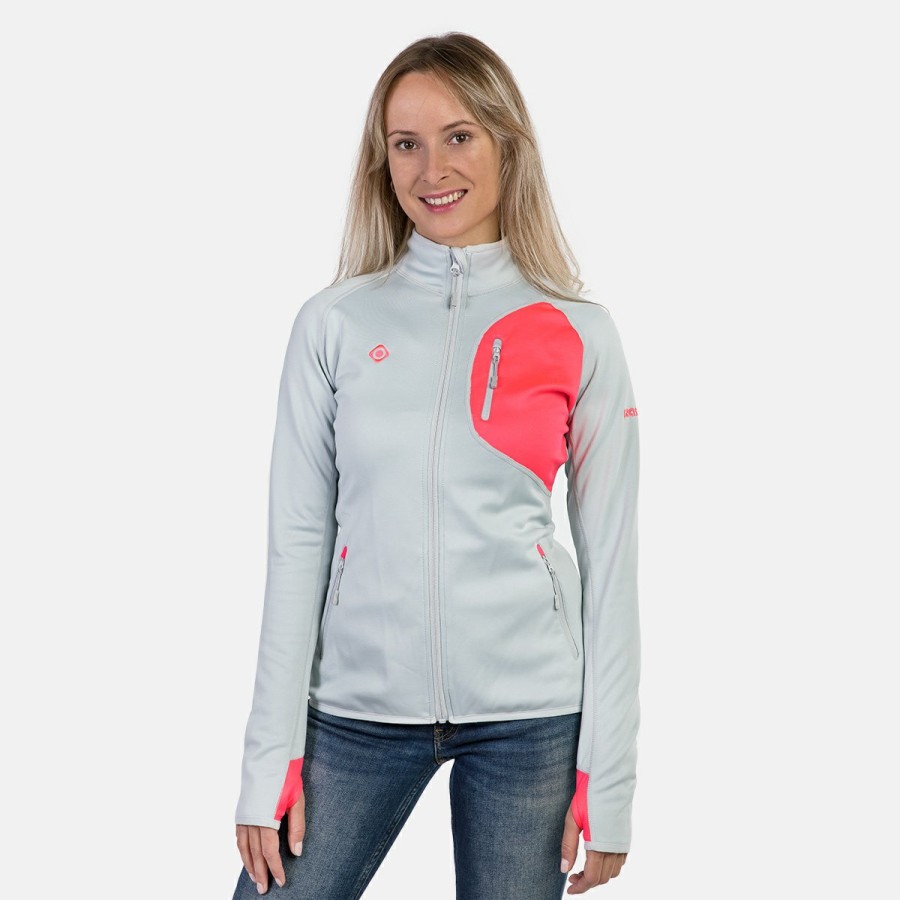 ACTIVIDAD Izas Trekking | Chaqueta Polar Stretch Gris Y Rosa Mujer Kanjut W