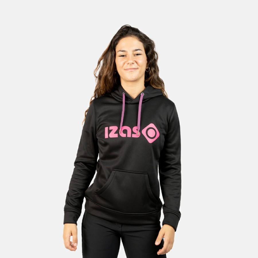 ACTIVIDAD Izas Trekking | Sudadera Deportiva Negra Y Rosa Mujer Duero W