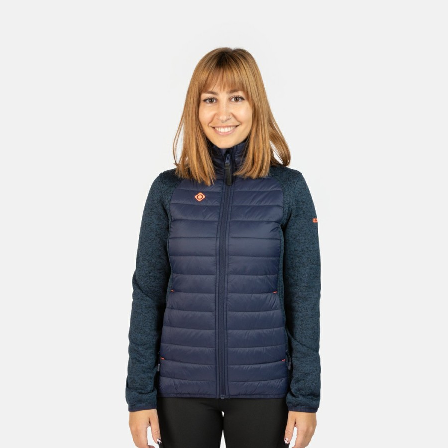 ACTIVIDAD Izas Trekking | Chaqueta Polar De Fibra Para Mujer Azul Oscuro Y Coral Noya W S/C