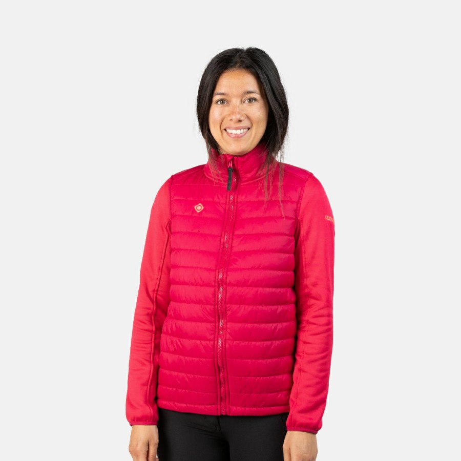 MUJER Izas Chaquetas de fibra | Chaqueta Polar Con Fibra Roja Y Rosa Pano W