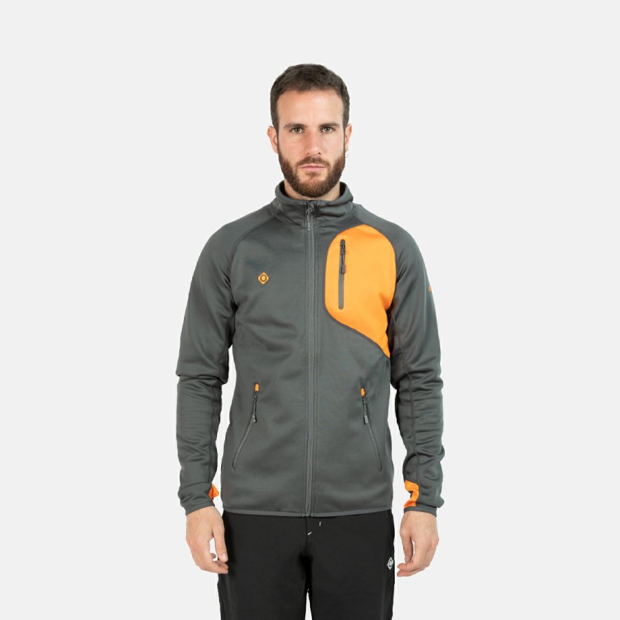 HOMBRE Izas Polares | Chaqueta Polar Stretch Gris Y Naranja Hombre Kanjut M