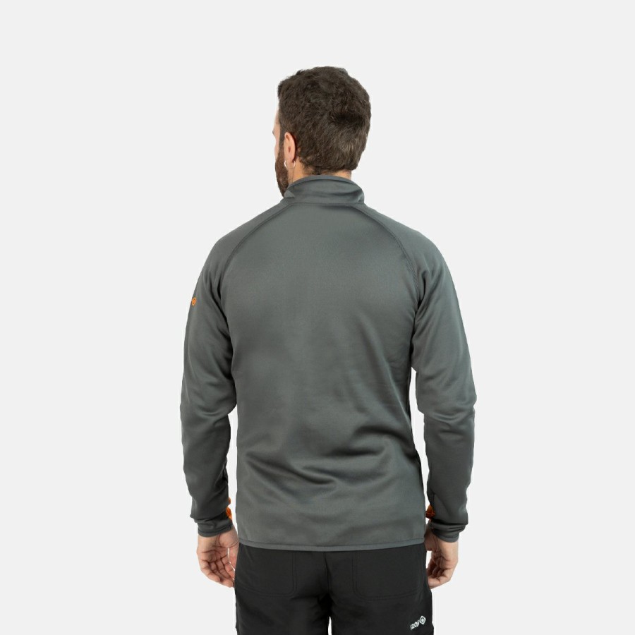 HOMBRE Izas Polares | Chaqueta Polar Stretch Gris Y Naranja Hombre Kanjut M