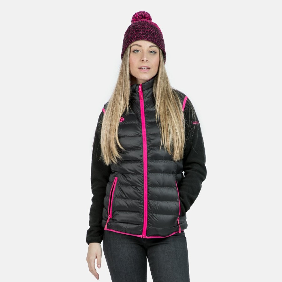 ACTIVIDAD Izas Trekking | Chaleco De Fibra Negro Y Fucsia Mujer Tyree W