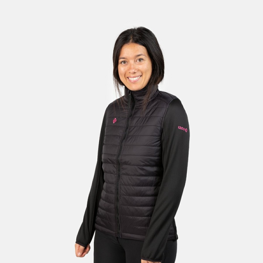 MUJER Izas Chaquetas de fibra | Chaqueta Polar Con Fibra Negra Y Fucsia Pano W