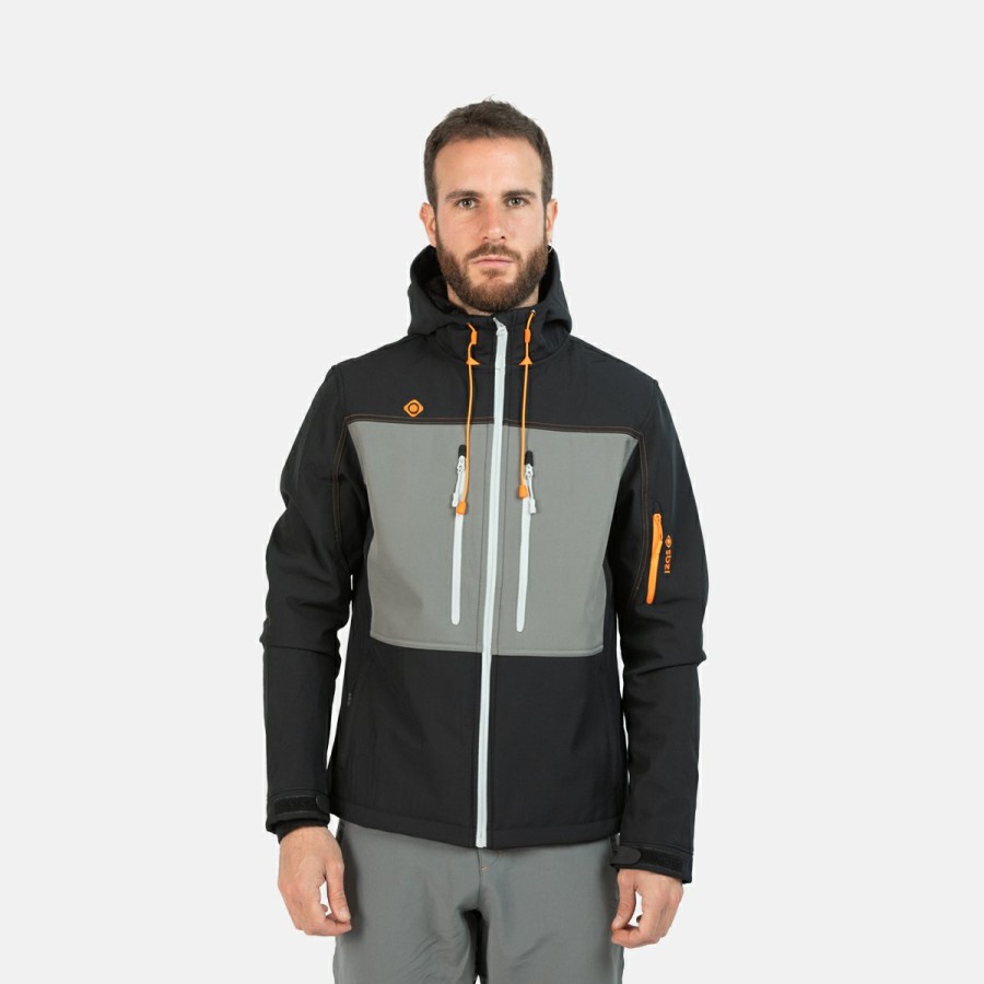 ACTIVIDAD Izas Trekking | Chaqueta Softshell Gris Y Naranja Hombre Konka