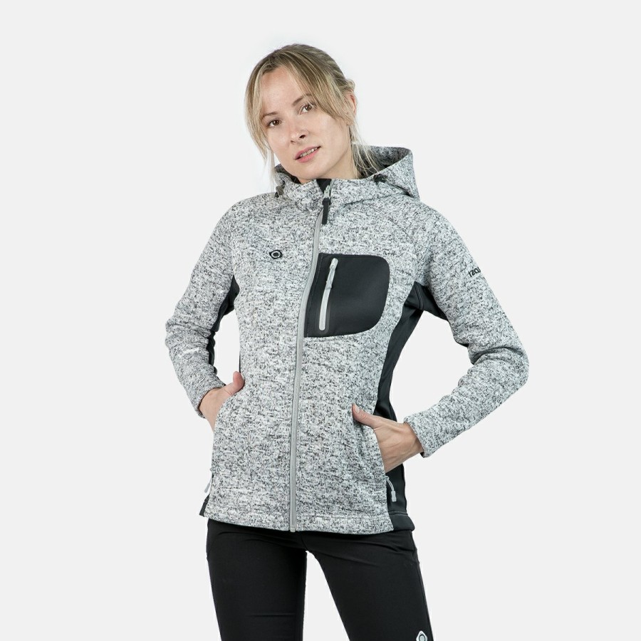 ACTIVIDAD Izas Trekking | Chaqueta Polar De Punto Negro Y Gris Mujer Humbo W